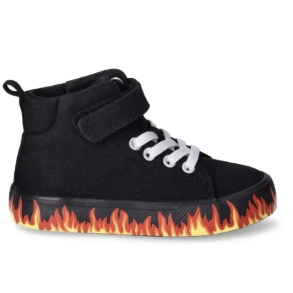 Wonder Nation Toddler Kids Casual Flame High Top Black Toddler Size 10